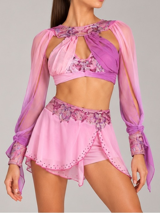 Other - Custom Light Pink Two Piece Dance Costume